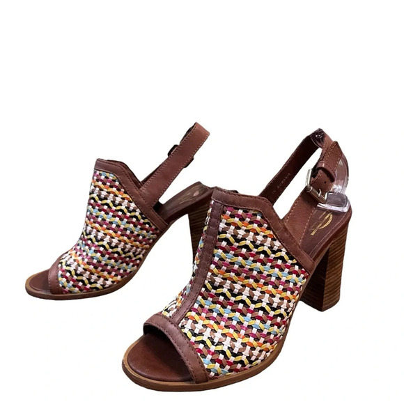 House of Harlow 1960 Teagan Multicolor Woven Leather Heel - Picture 4 of 8